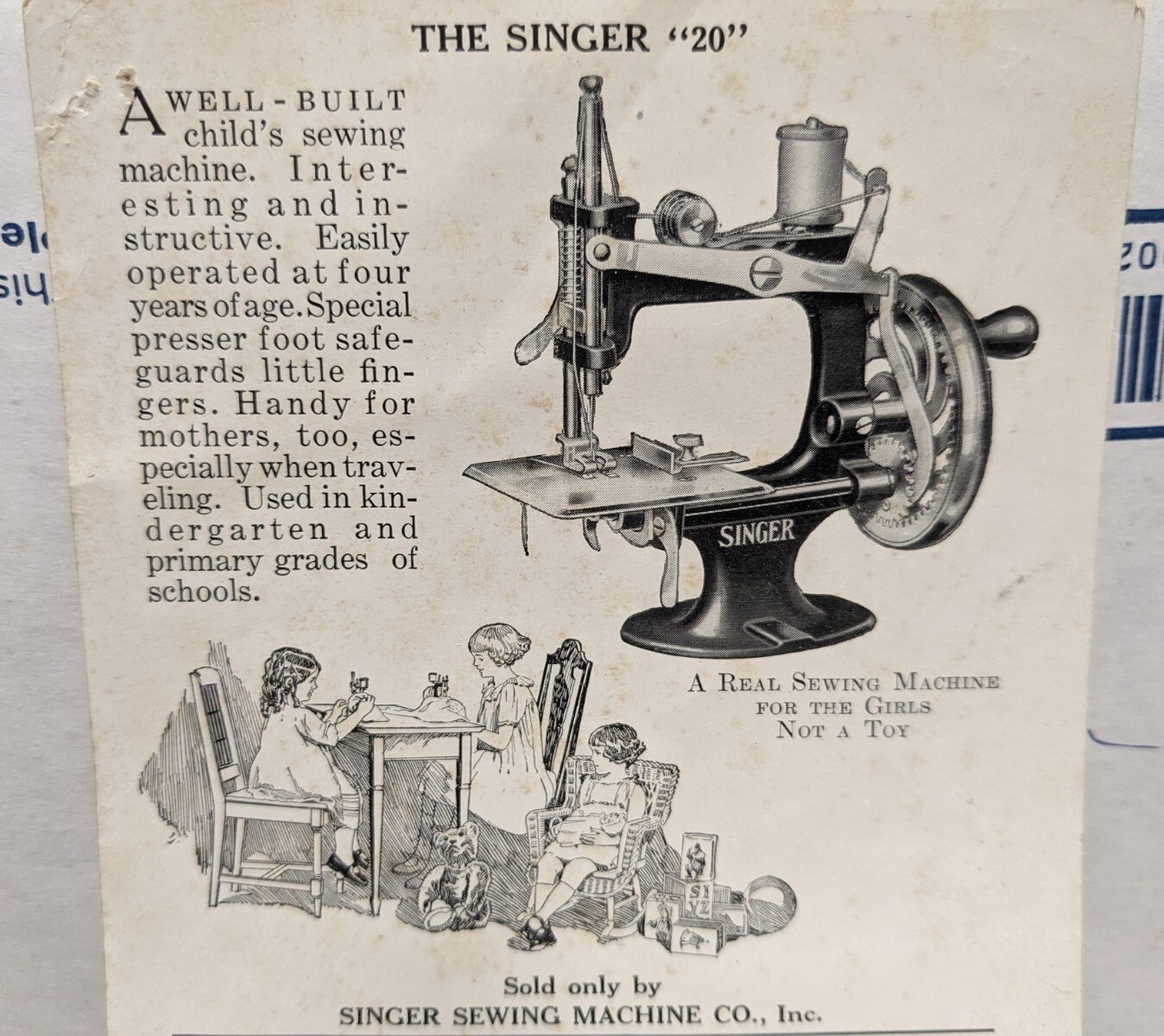 1927 Singer Sewing Machines American Song Bird Trade Card Rose Breasted Grosbeak