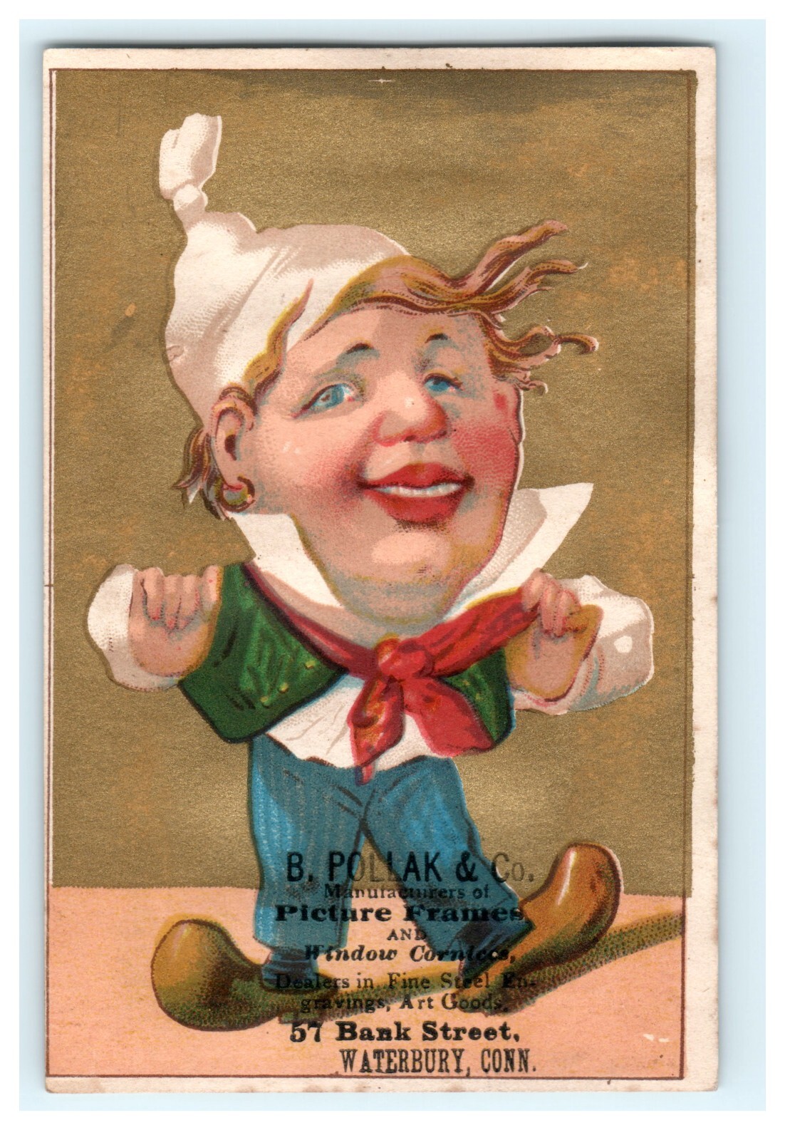 B. Pollak & Co. Picture Frames Waterbury CT – Man with Large Head Comical