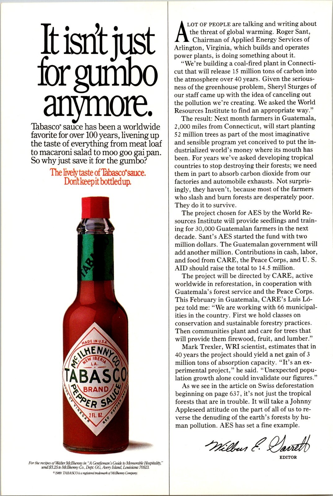 Tabasco Pepper Sauce Not just for Gumbo Vintage Print Ad