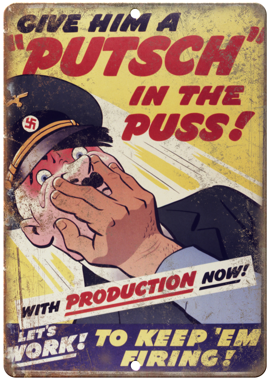RARE World War II, Hitler, Nazi Germany, Axis powers 12″ x 9″ Retro Metal Sign