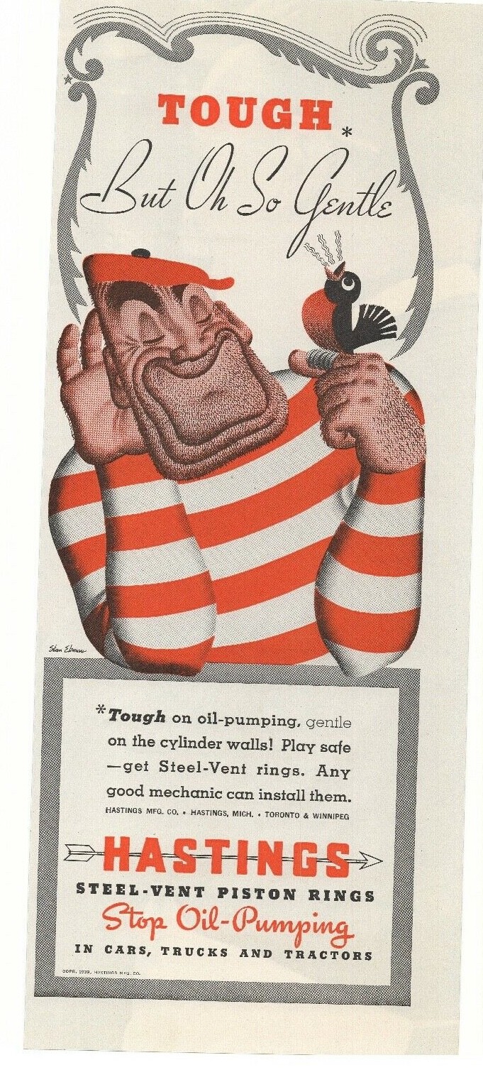 1939 Hastings Steel Vent Piston Rings Advertisement Hastings, Michigan