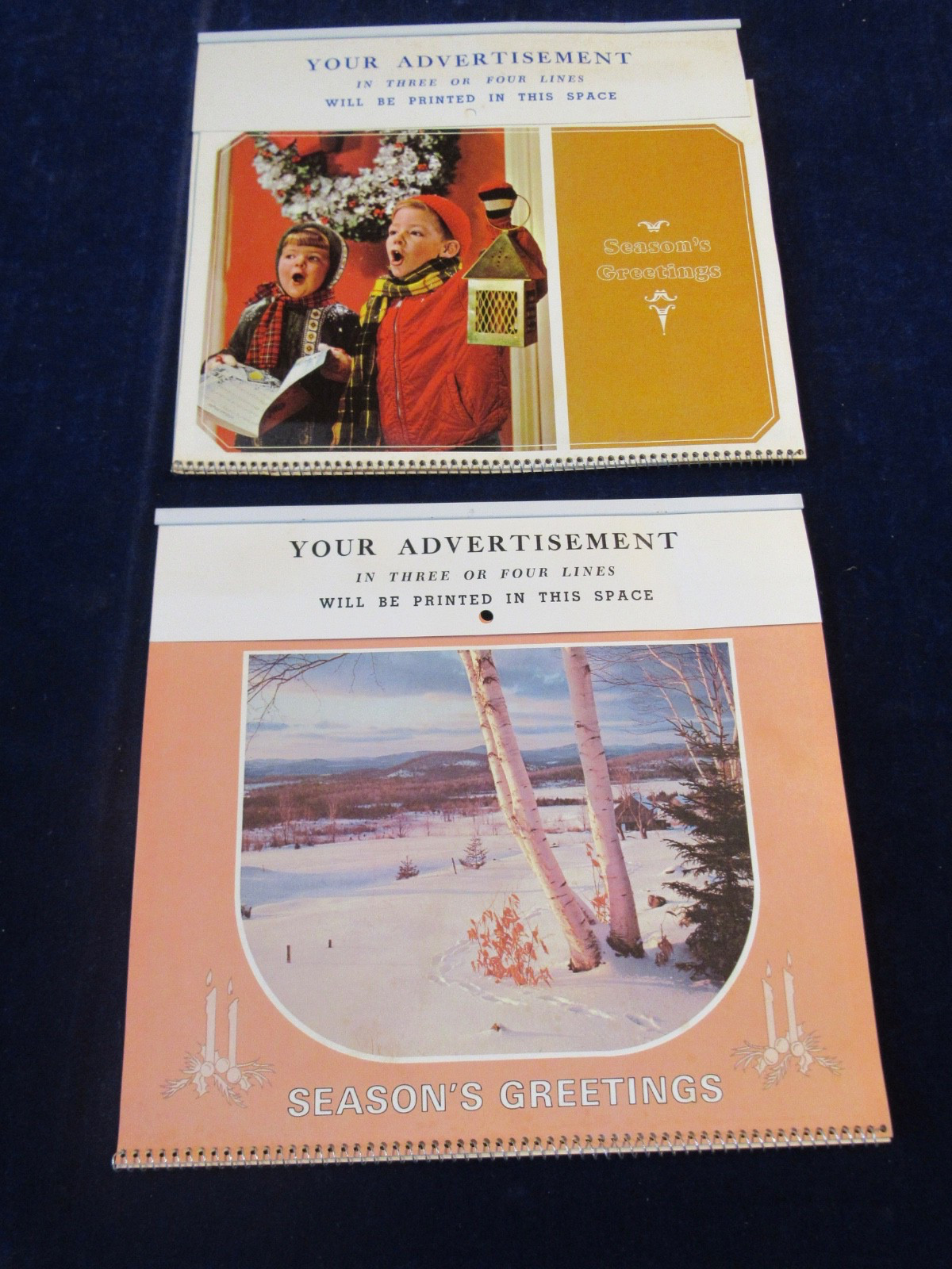 Vintage 1969 & 1971 Salesman’s Sample Holiday Calendar Lot of 2 Unmarked Q673
