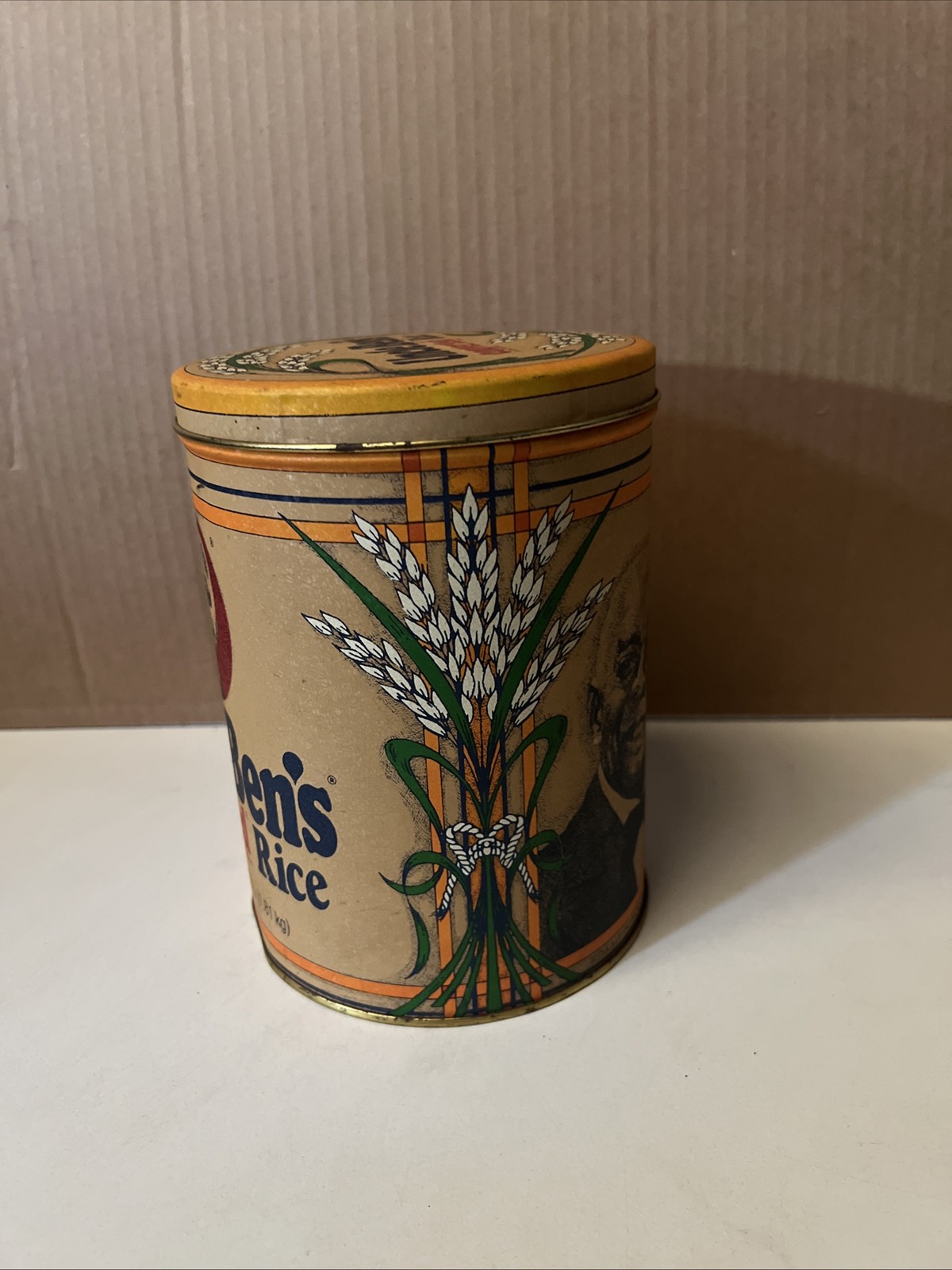 Vintage Uncle Ben’s Converted Rice Tin 1985 64 Oz 4 lbs. Advertising Tin