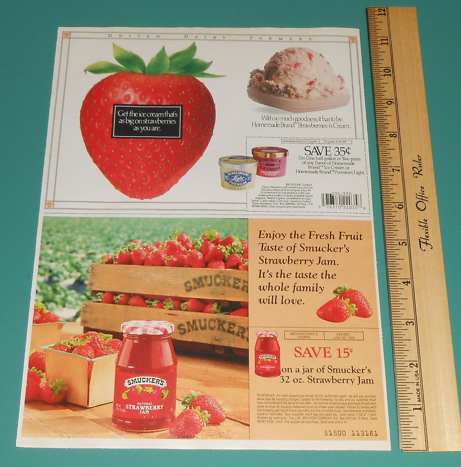 Vtg 1989 Tang Fruit Box Kids Drink AT&T Phone Smuckers Coupon Circular Print Ad