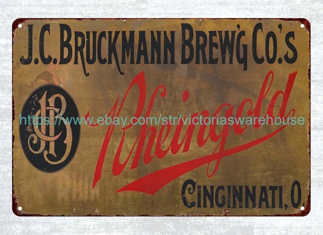 best wall hangings J.C. BRUCKMANN BREWING CO'S brewery distillery tin sign