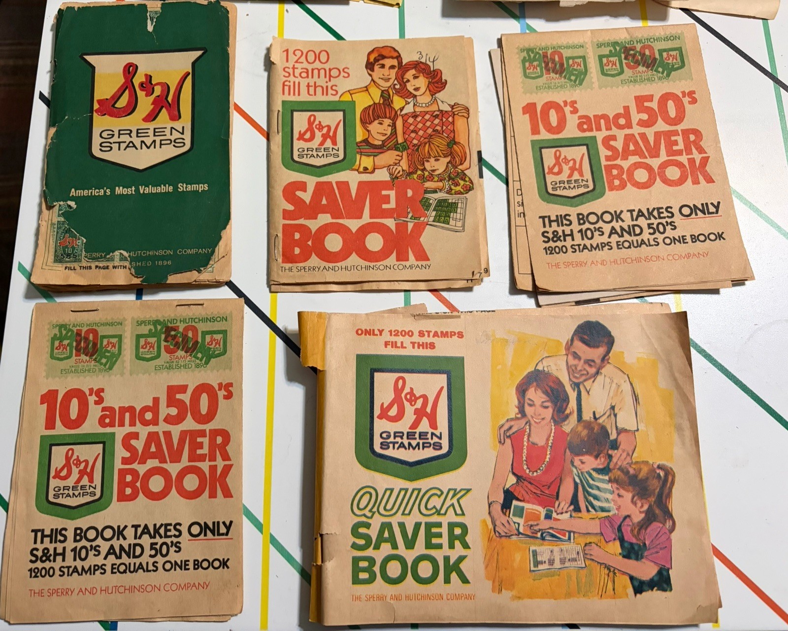 19 S&H Green Stamp Books with 59 Other Assorted Books and S&H Certificates Lot