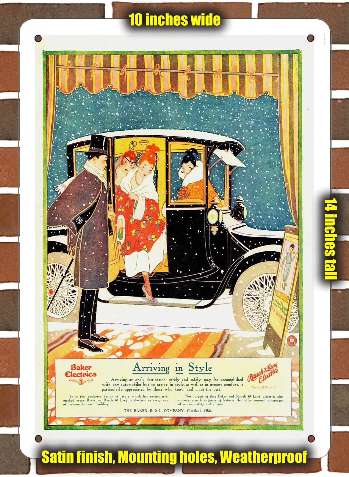 Metal Sign – 1916 Rauch & Lang Electric Coach- 10×14 inches