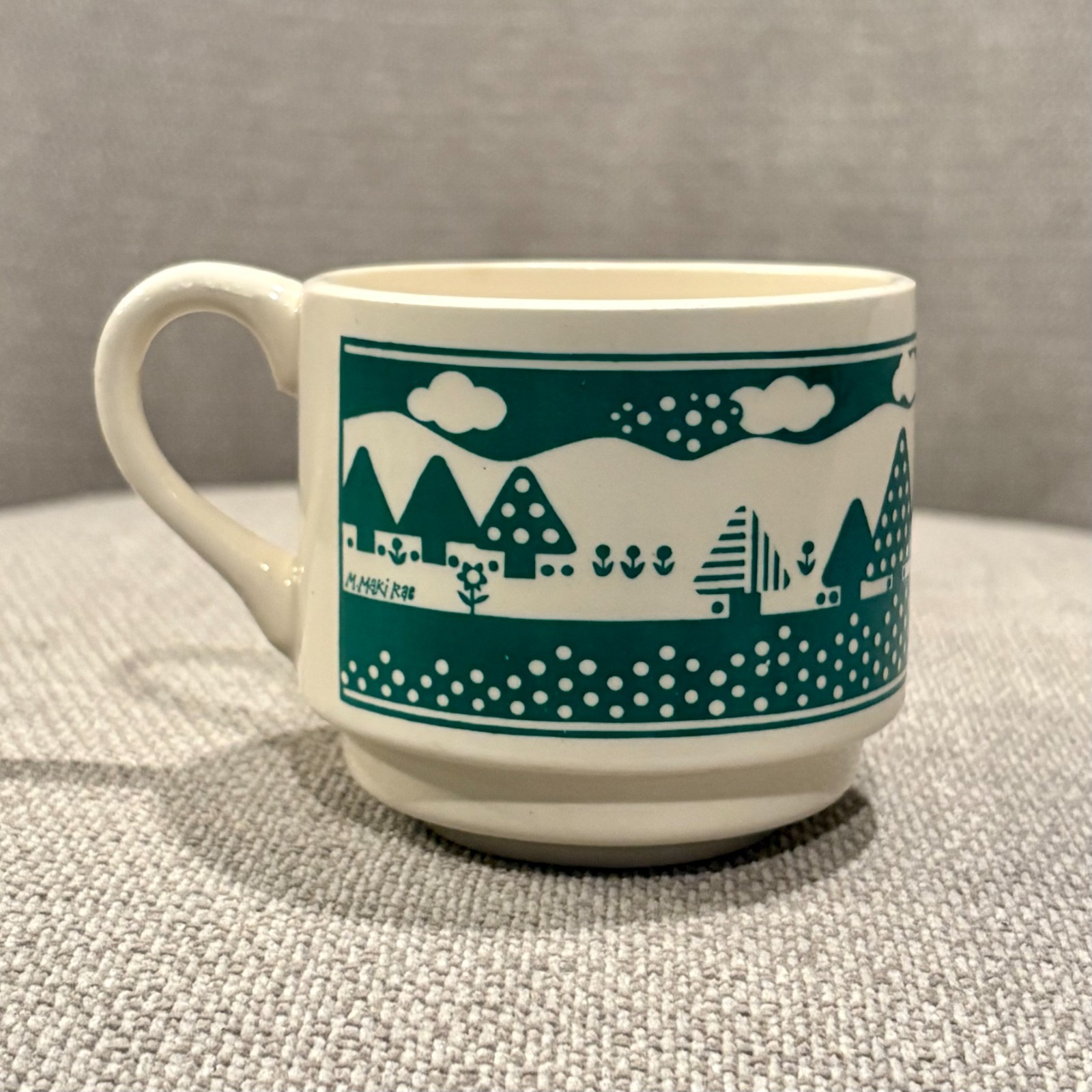 Vintage Puget Sound Mutual Savings Bank PNW Ceramic Mug Cup Art by Mary Maki Rae