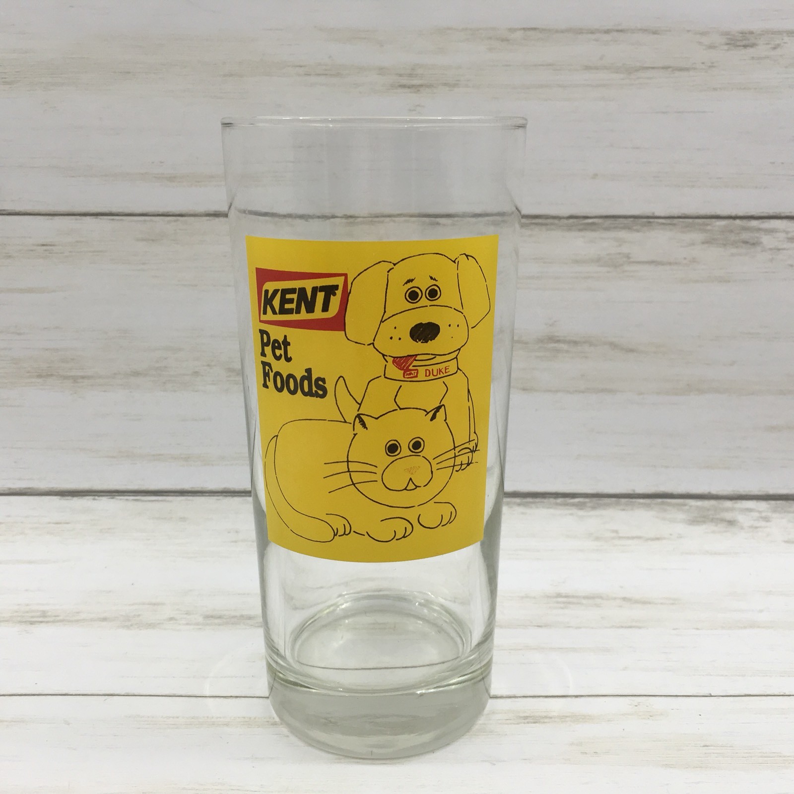 Vintage Kent Pet Foods Advertising Drinking Glass