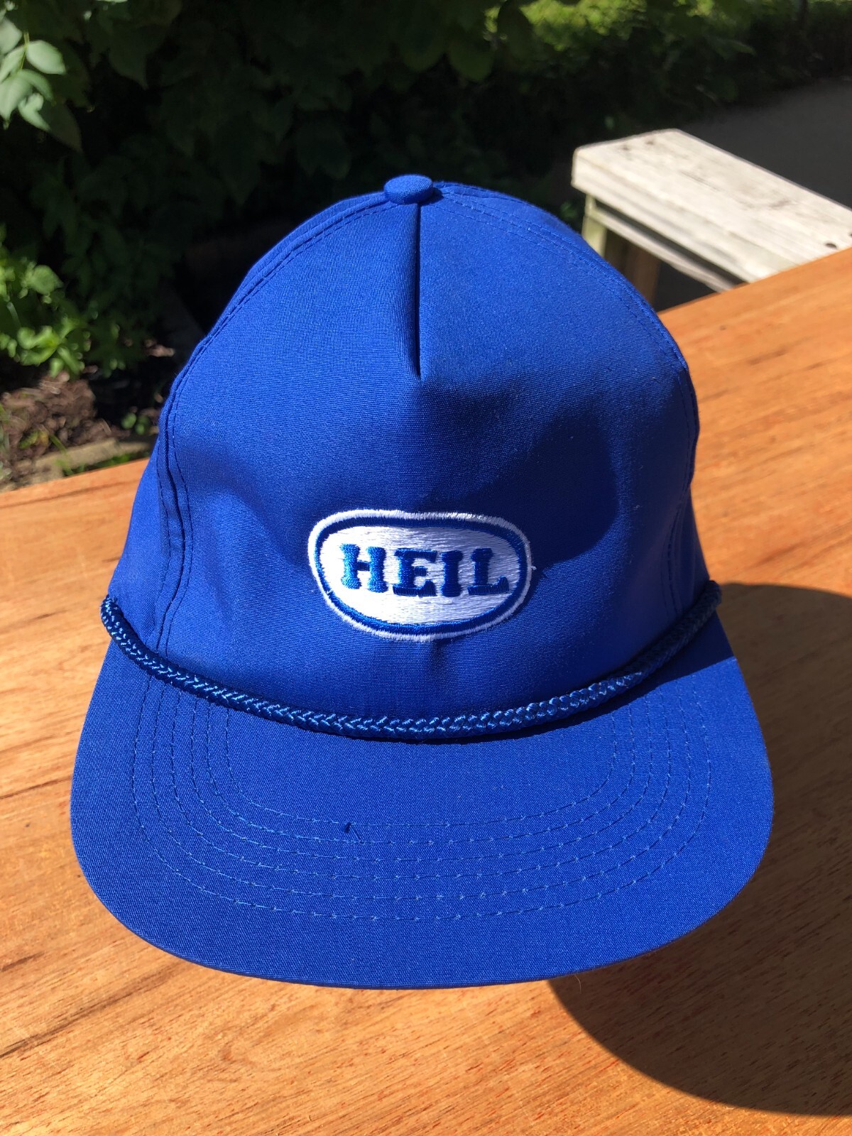 Heil Snapback Baseball Cap Baseball Hat Blue w/White Designer Award Headware