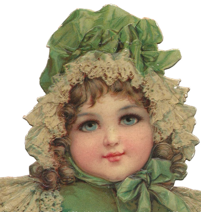 c. 1890s Frances Brundage Embossed Die-Cut Victorian Girl & Floral Motif