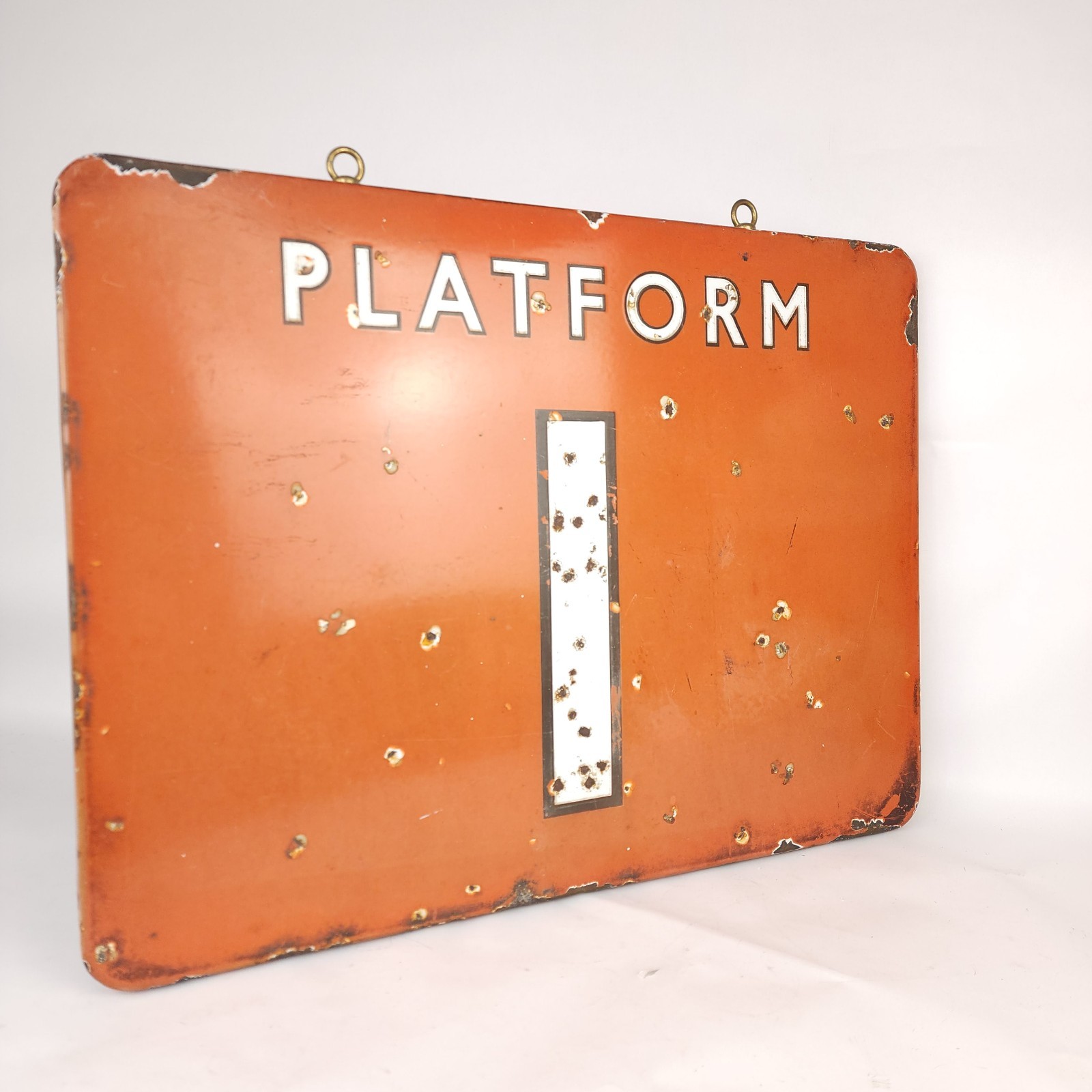 VTG Metal Train Station Sign – British Railways North Eastern PLATFORM 1 -24X18