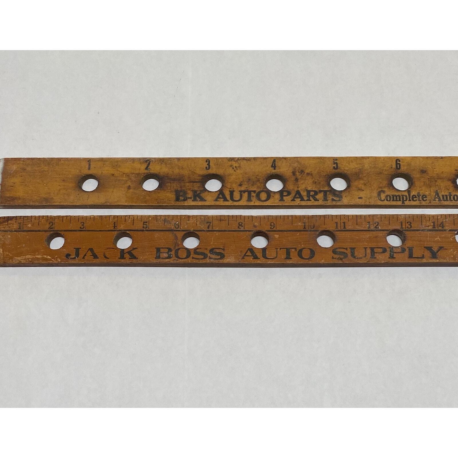 Vintage Pair Auto Parts Yardstick Car Advertising Bakersfield California 132A