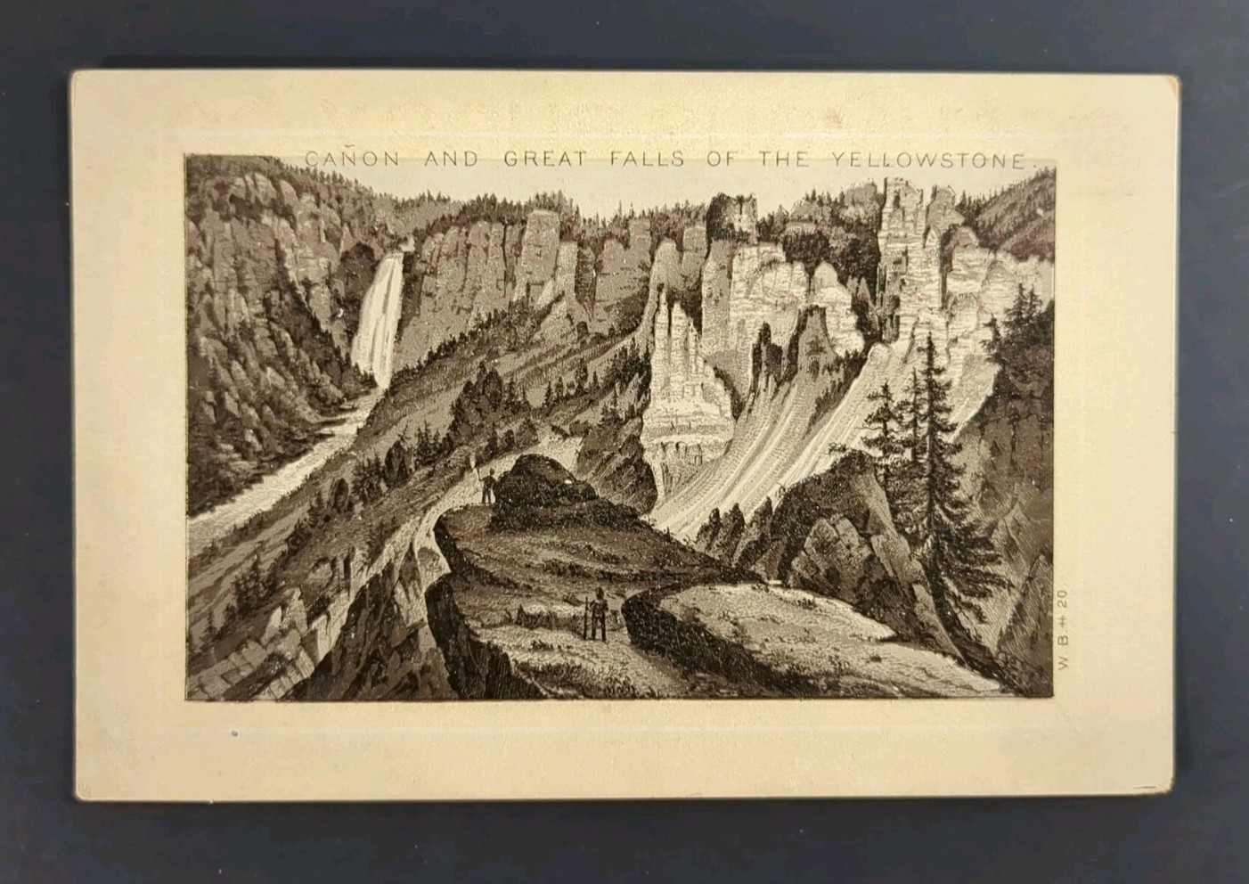 Yellowstone Waterfall Columbus OH Buggy Company Photo Lithographic Trade Card