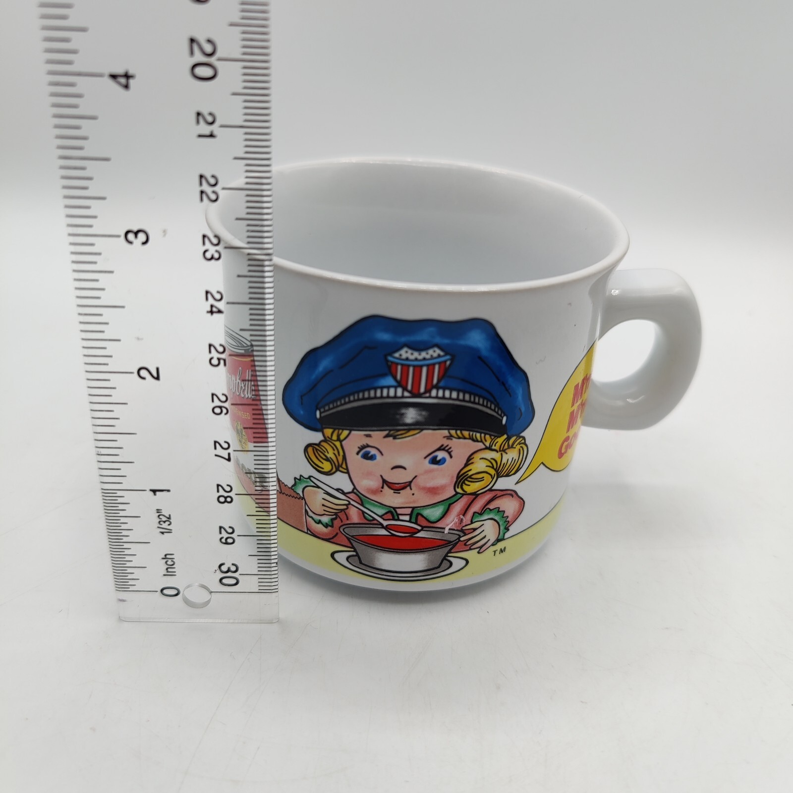Campbell’s Kids Mugs Girl Police Cop Soup Mug Westwood Vtg 1993 10oz Set of 2