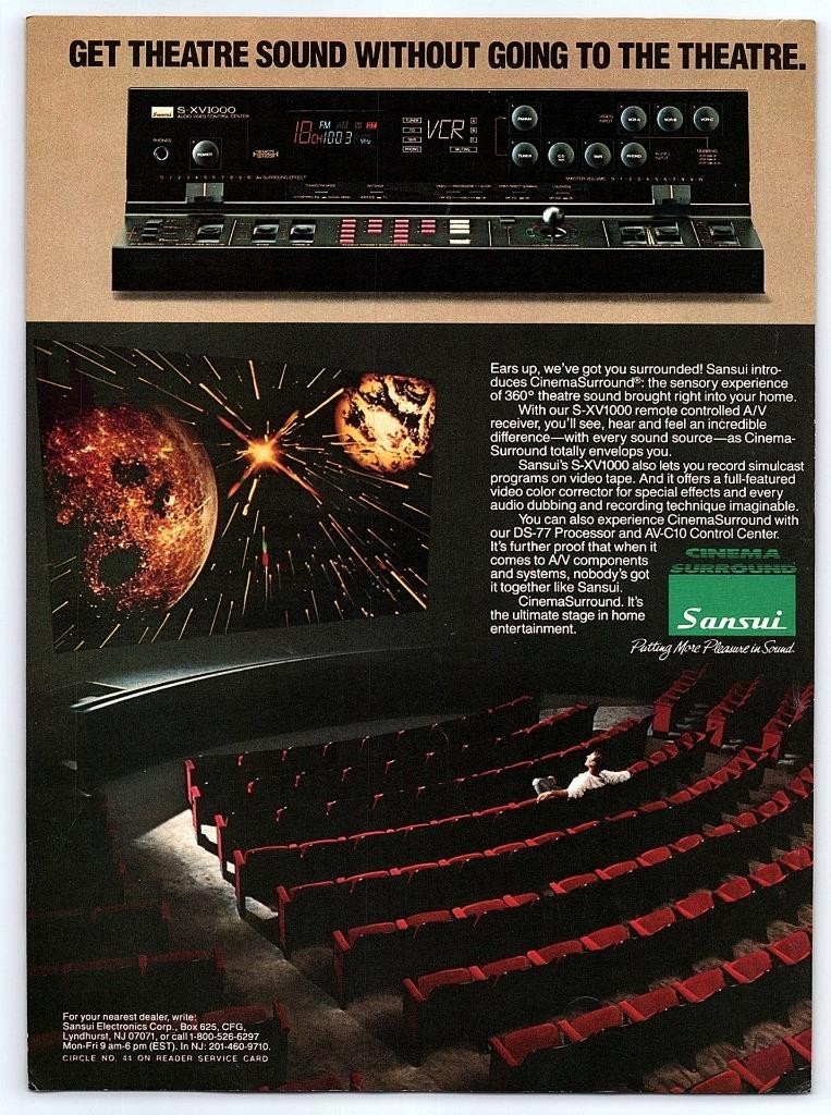 Sansui S-XV1000 Audio Receiver Magazine Ad Print Design Advertising