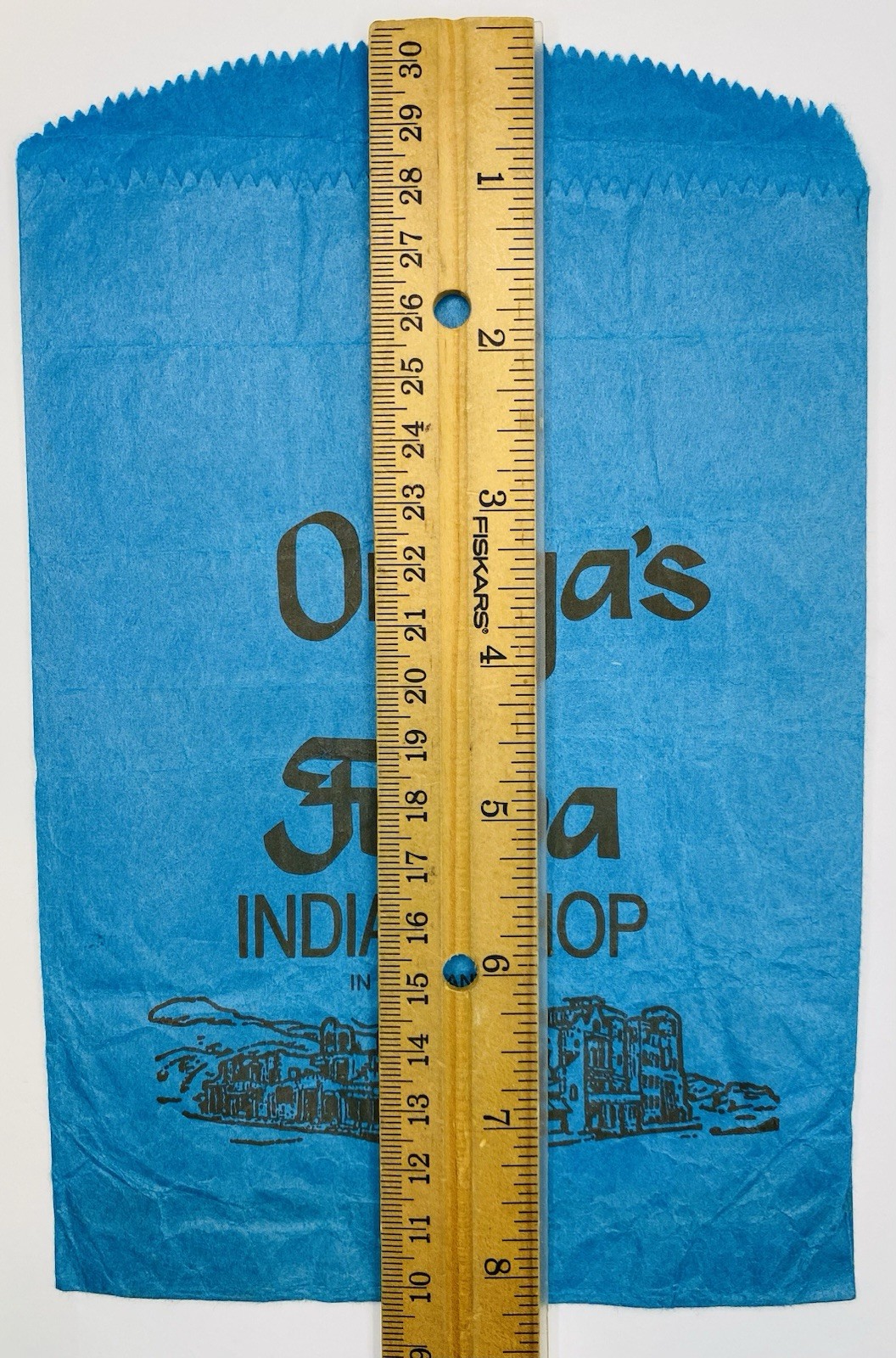 Ortega’s La Fonda Indian Shop Santa Fe New Mexico Blue Paper Bag from Store