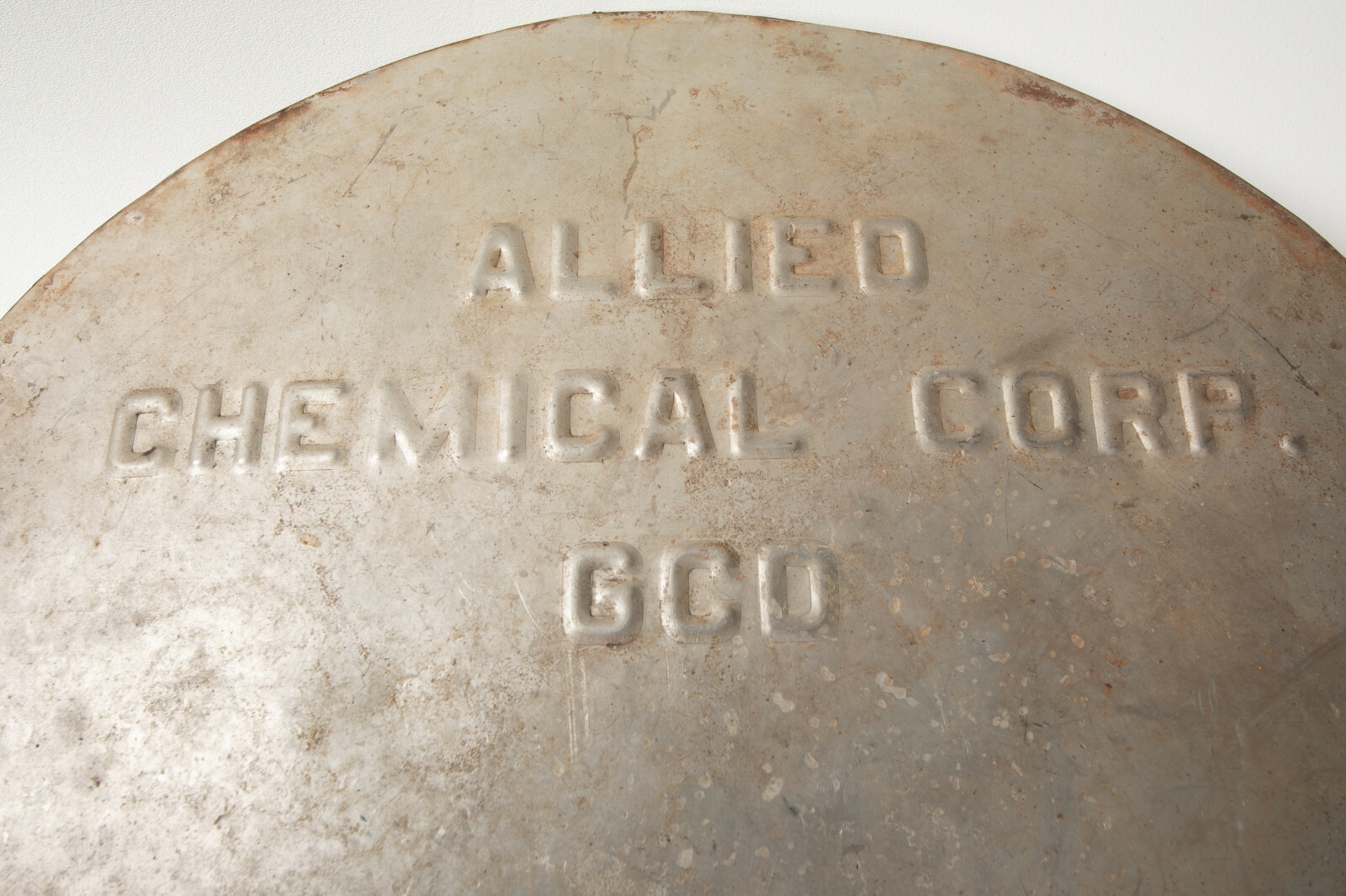 Embossed Barrel End or Sign (HSE) Allied Chemical Company (JSF6) GC) USS Steel