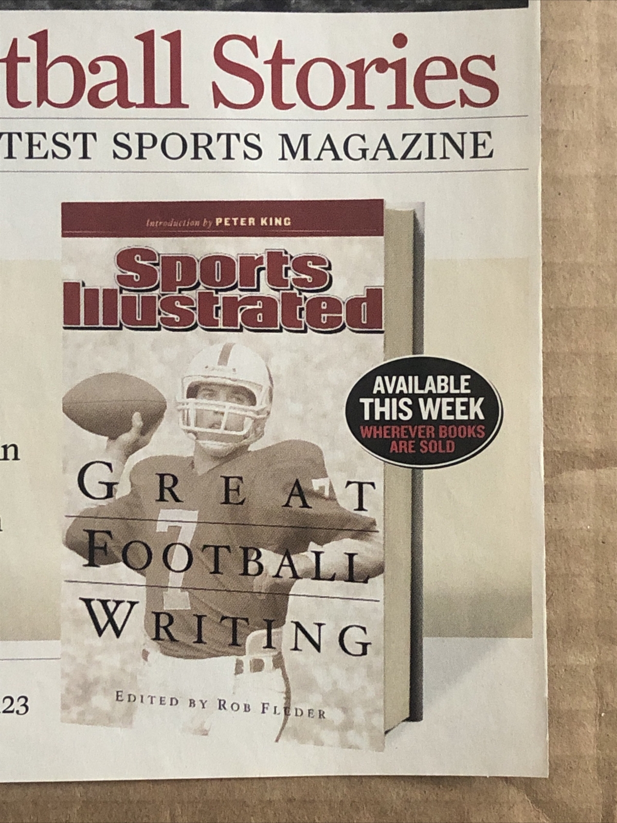 2007 Sports Illustrated Book PRINT AD Great Football Writing NFL Player Stories
