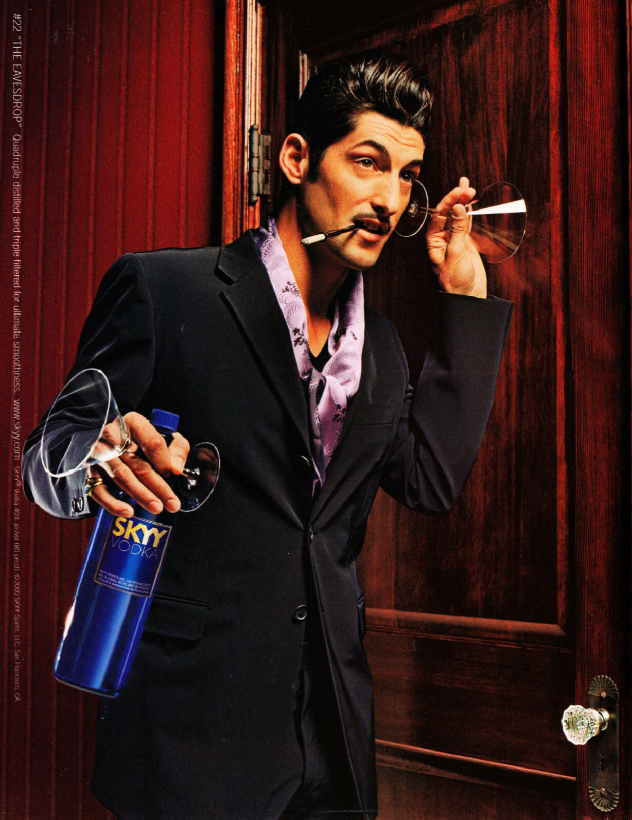 SKYY VODKA AD #21 RARE 2000 OOP #22 THE EAVESDROP