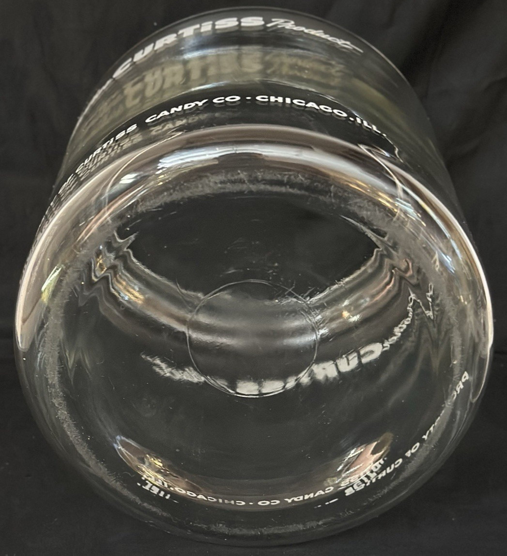 CURTISS CANDY CO. CHICAGO “ANOTHER CURTISS PRODUCT “GLASS STORE/DISPLAY JAR