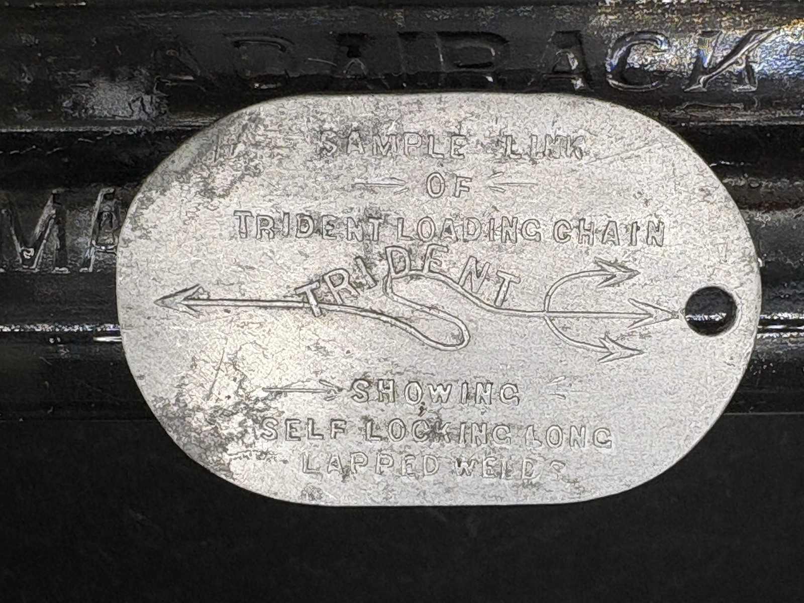 Vintage Sample Link of Trident Loading Chain Newhall Chain Forge and Iron Co.