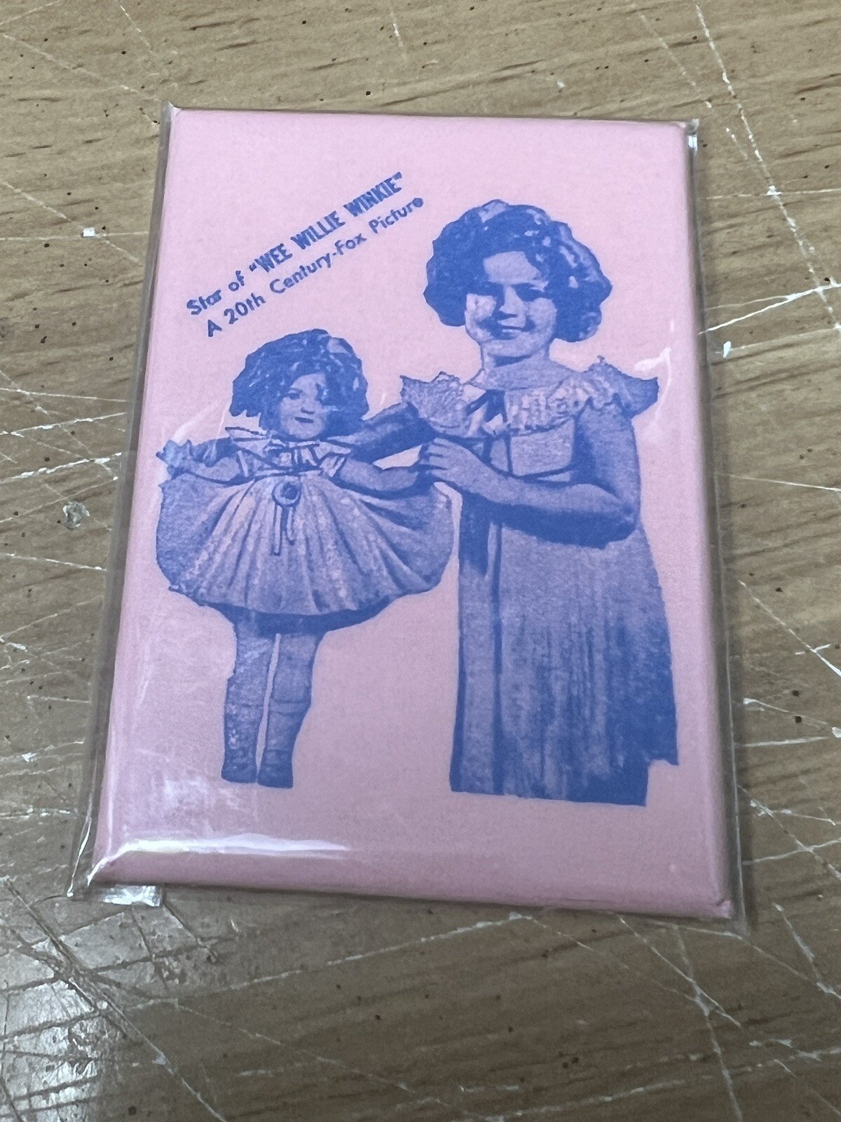 Shirley Temple 2″ X 3″ Vintage Pocket Mirror “Wee Willie Winkie” Pink