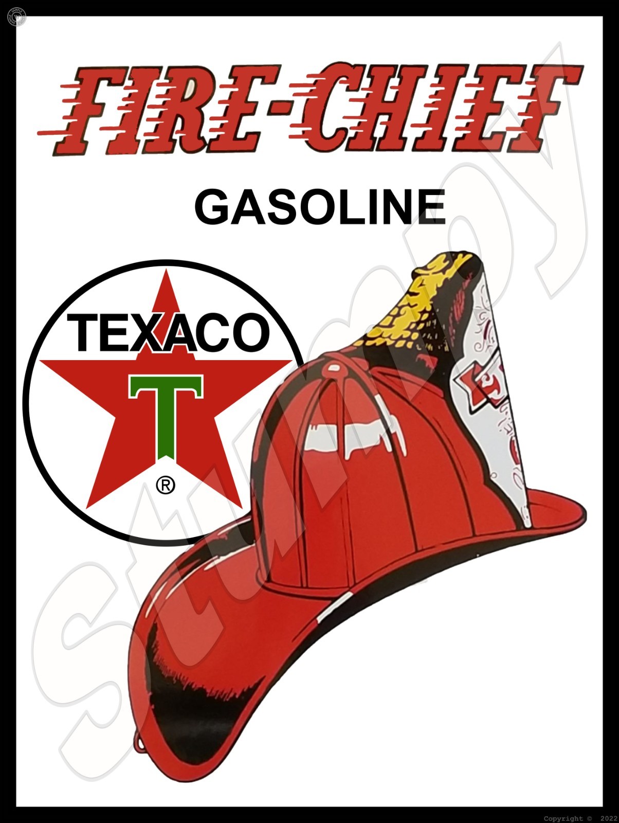 Texaco Fire Chief Gasoline Metal Sign 9″ x 12″ or 12″ x 16″