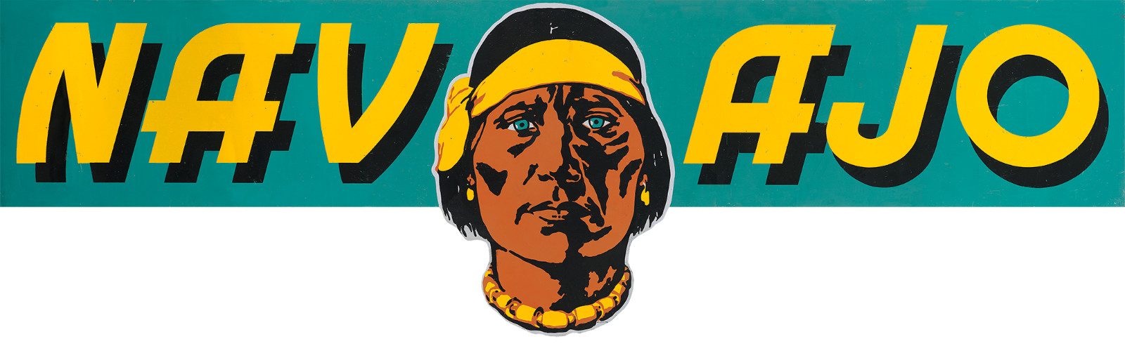 NAVAJO TRUCKING LINE ADVERTISING METAL SIGN