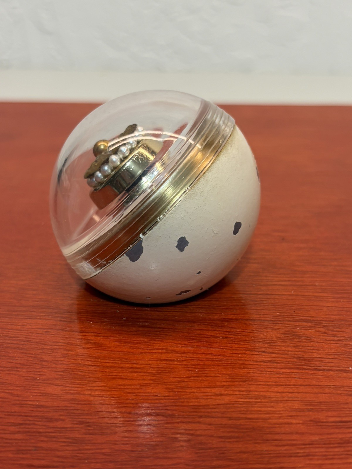 Vintage Honeywell Sphere Desk Thermometer Paperweight Jewel Face Pearls Works