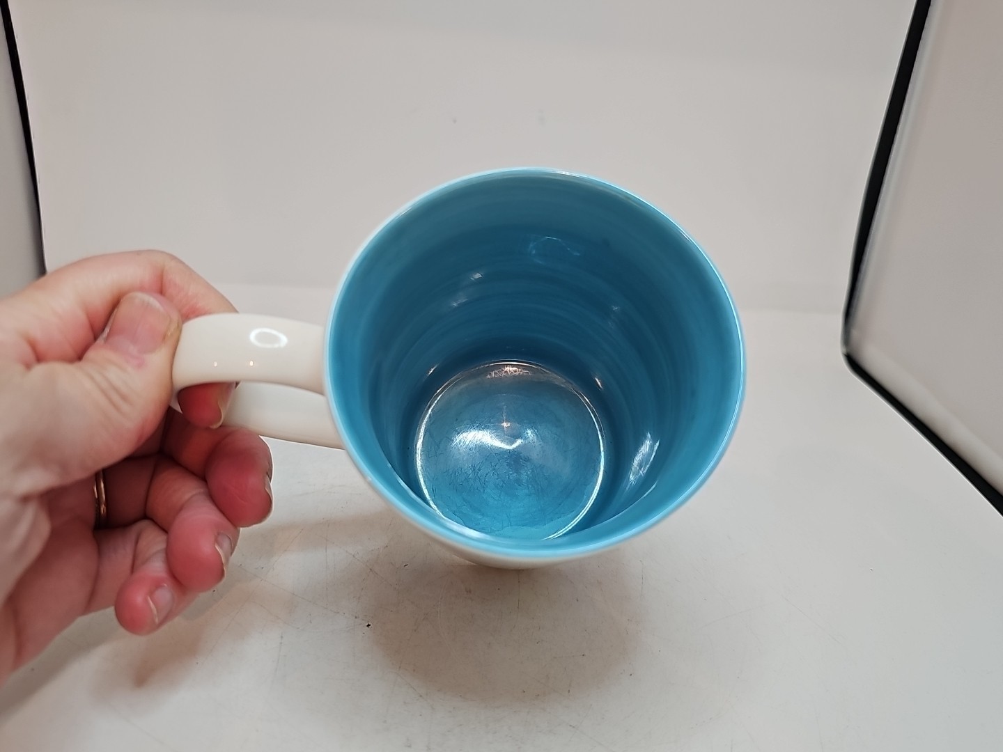2006 Starbucks Blue Poppy Floral & Butterflies Coffee Mug Cup 11 Fl Oz Spring