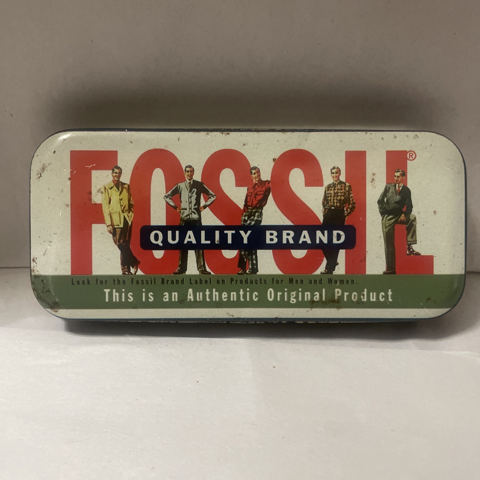 Vintage Fossil Watch Tin Box Case 1999 Empty