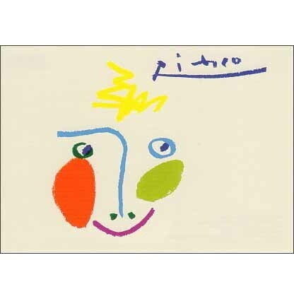 Pablo Picasso Drawing Joyful Made Switzerland Greeting Card