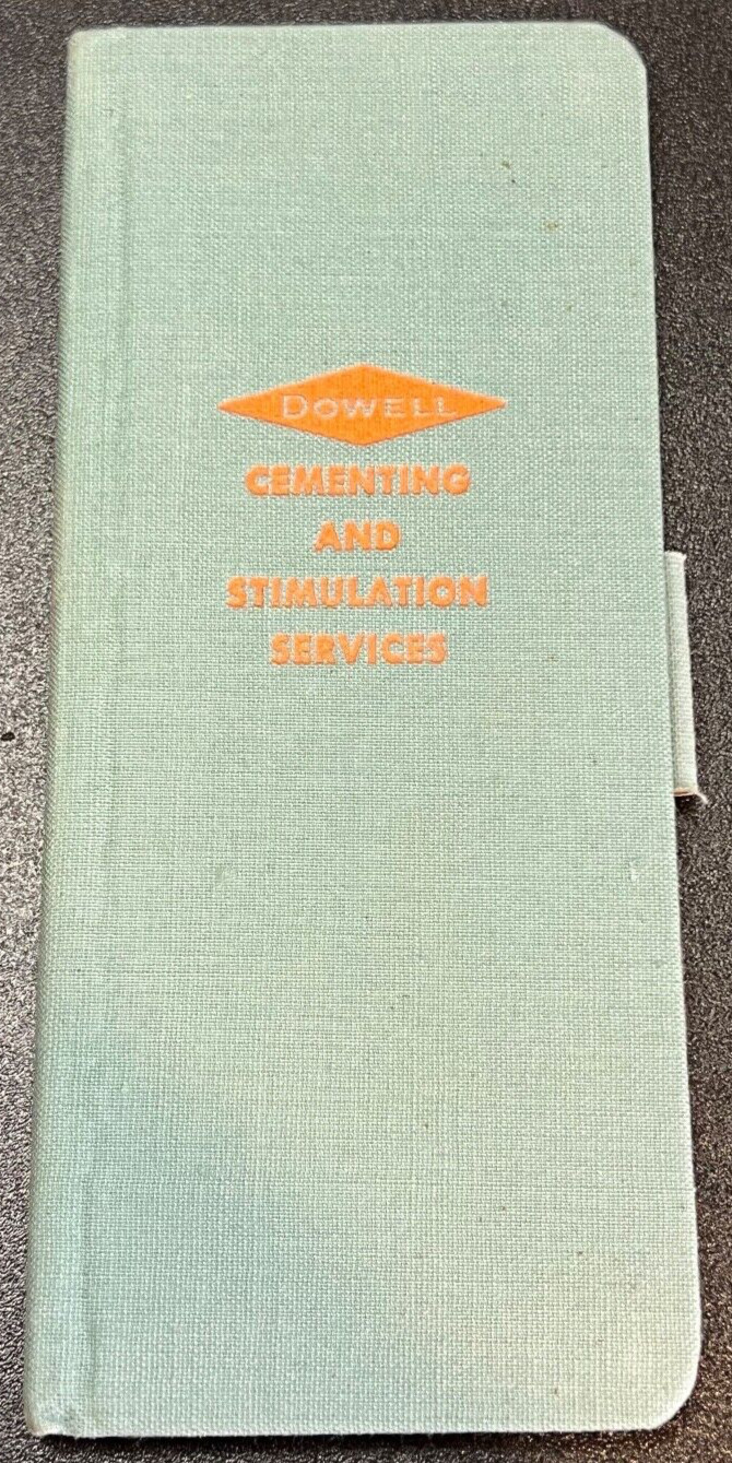 Vintage DOWELL CEMENTING Hardcover Pocket Lined Paper Notepad Unused!
