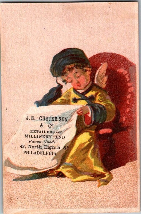 Victorian Trade Cards 1866-1898 J.S. Custer Son & Co. “Reader”, Philadelphia, PA