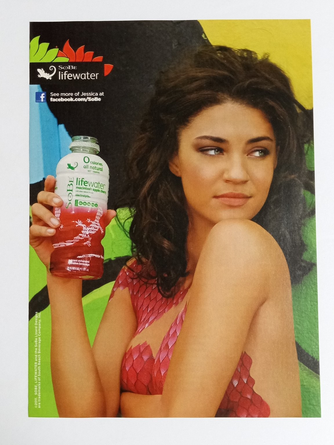 SoBe Lifewater Magazine Ad 2011 Jessica Body Paint Beverage