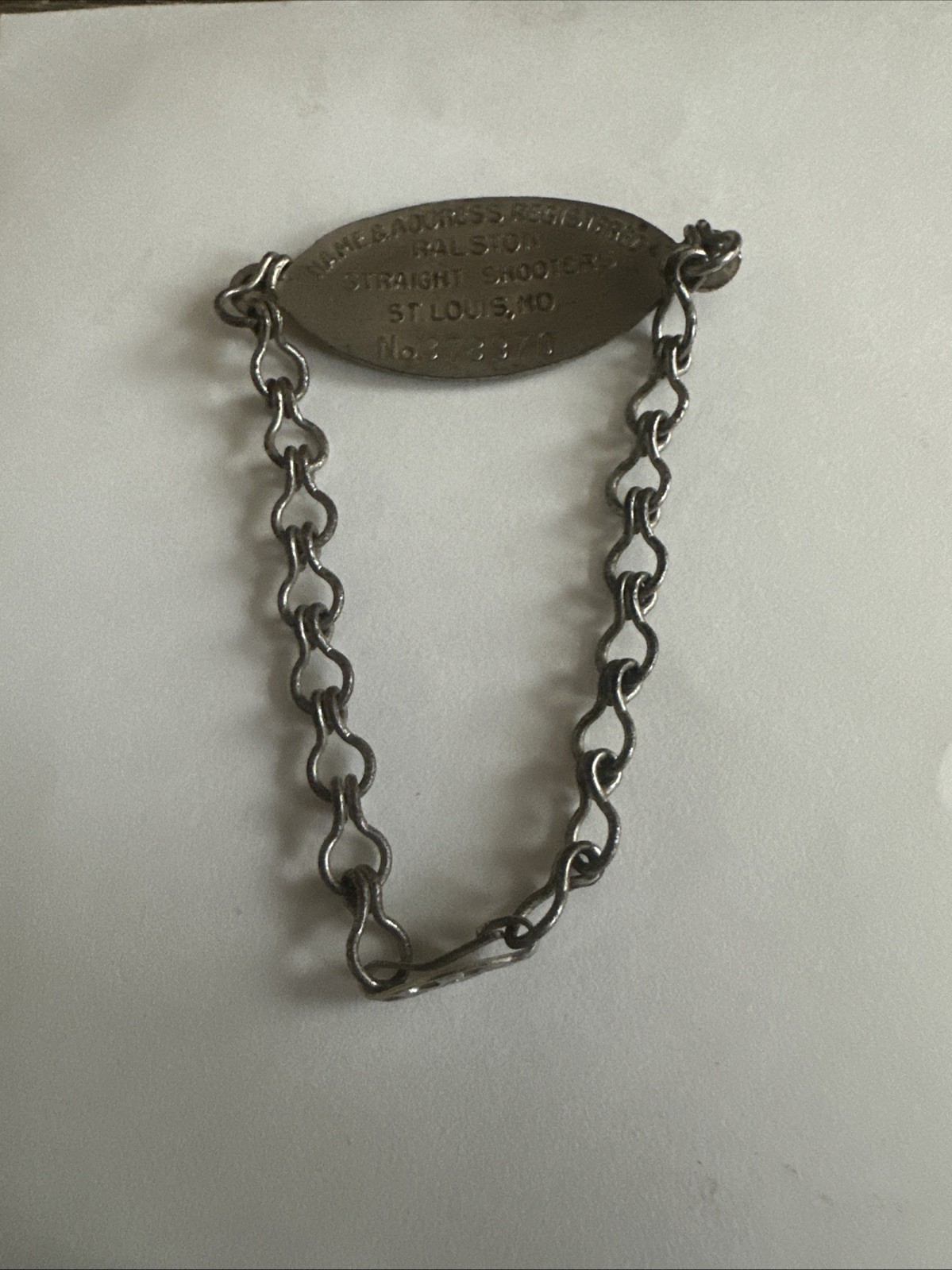 Vintage Tom Mix Ralston Straight Shooters Cereal Premium Bracelet letter “ V “