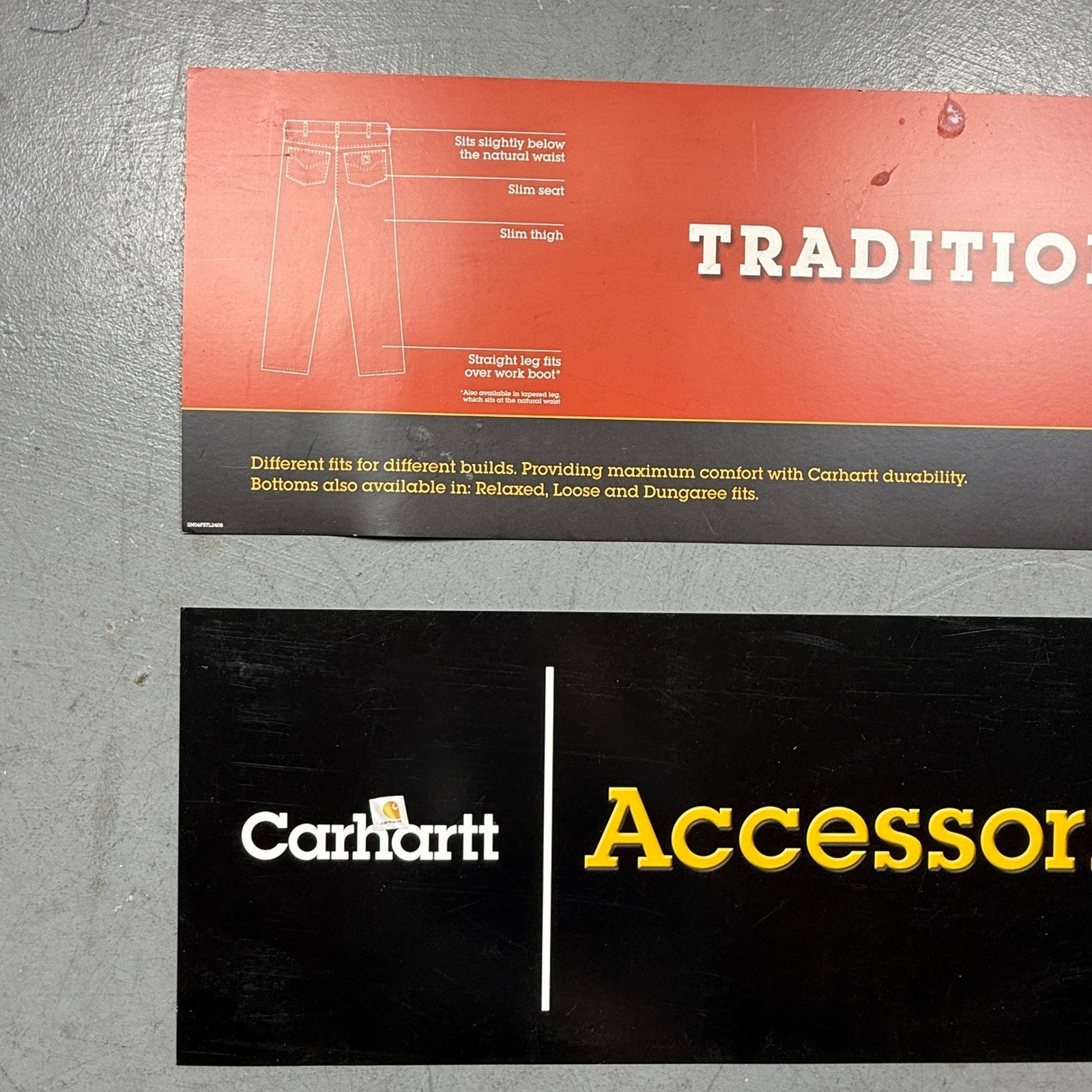 Lot Of 3 Carhartt Retail Store Display Advertisement Signs Early 2000s 24×8