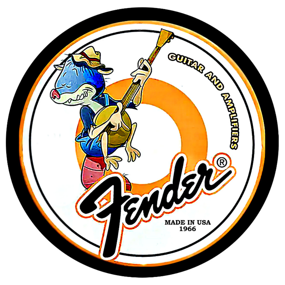 Guitar Rock Fender Vinyl Decals Sticker Sign Vintage Replica Since 1966. 2 SIZES