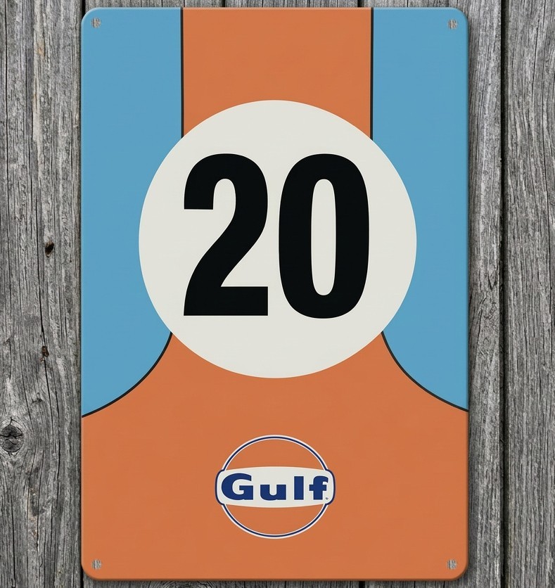 Gulf Racing Team 8 x 12 Novelty Metal Sign Made In USA New!